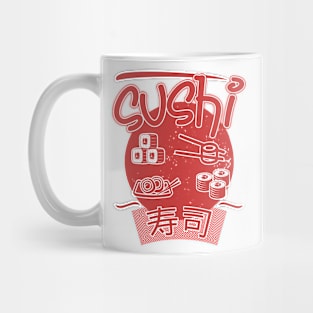 Sushi: A Red and White Delight for Sushi Lovers Mug